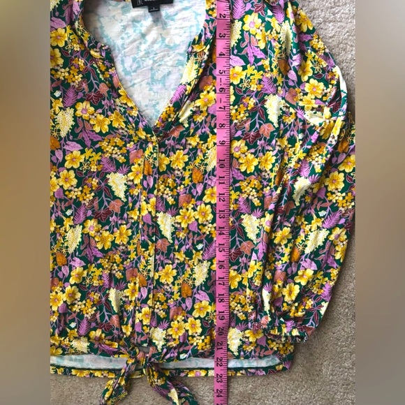 INC International Concepts Long Sleeve Floral Blouse - Picture 7 of 9